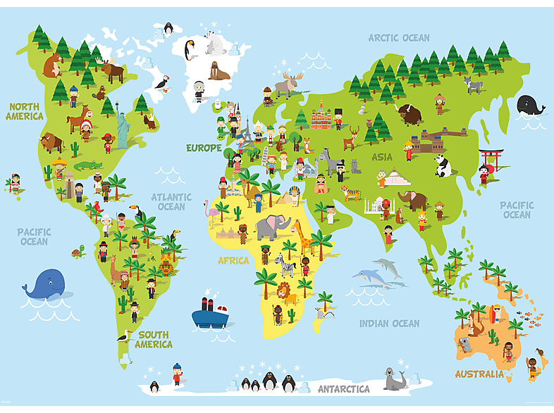 Kinderweltkarte - Children’s World Map