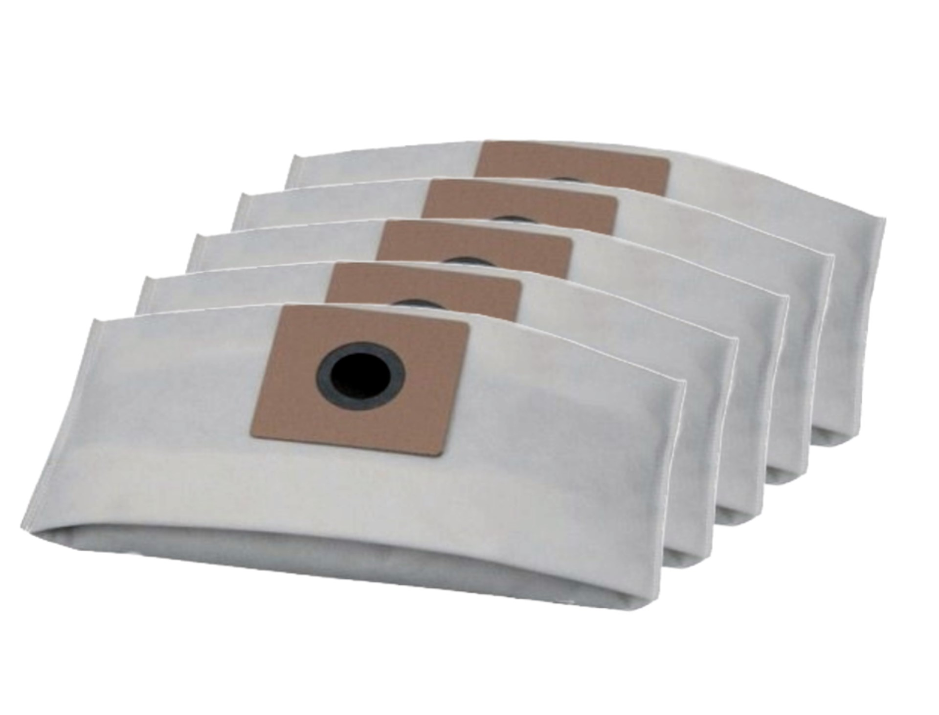 Staubsaugerbeutel. Weiß und braun.