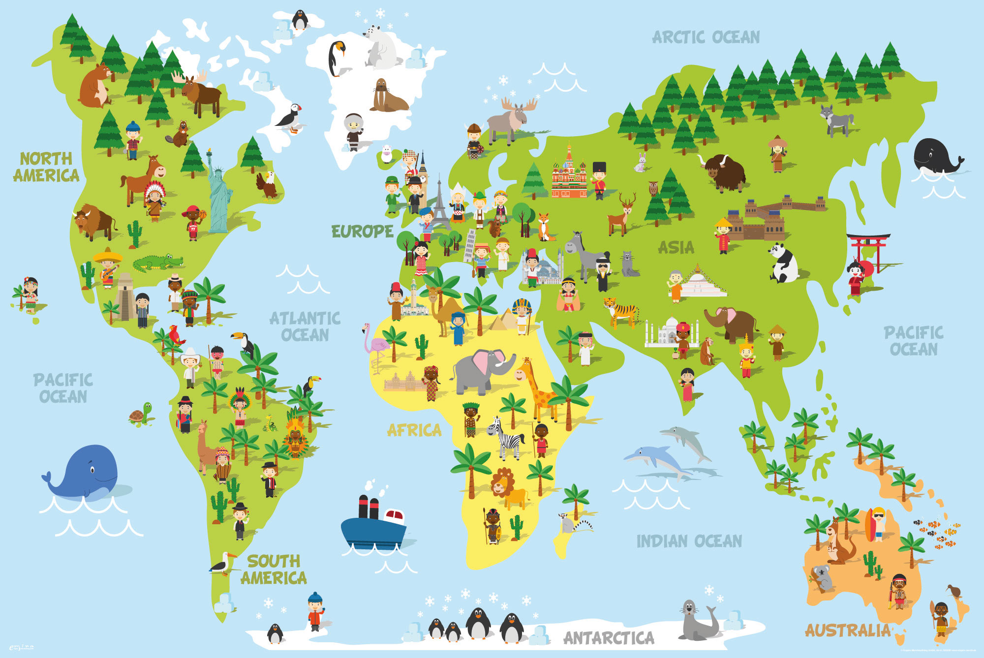 Kinderweltkarte Children’s World - Map