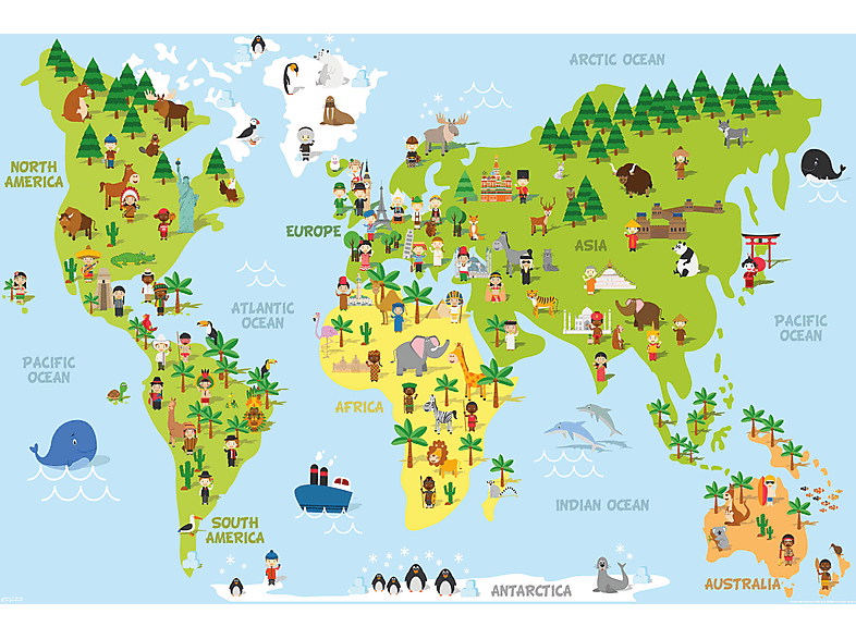 Map - Kinderweltkarte World Children’s