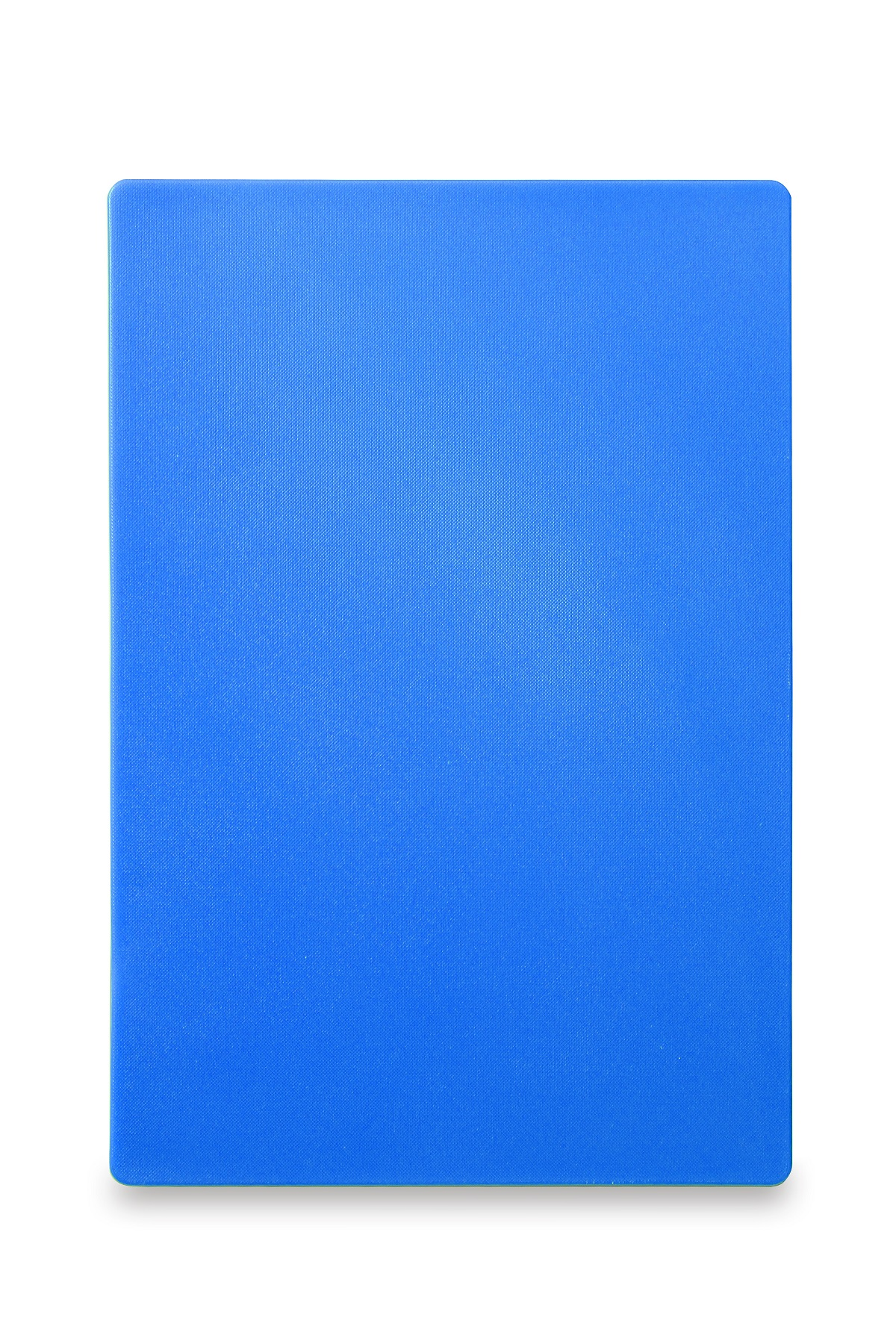 Vista dall'alto di un tagliere blu pieno su sfondo bianco.