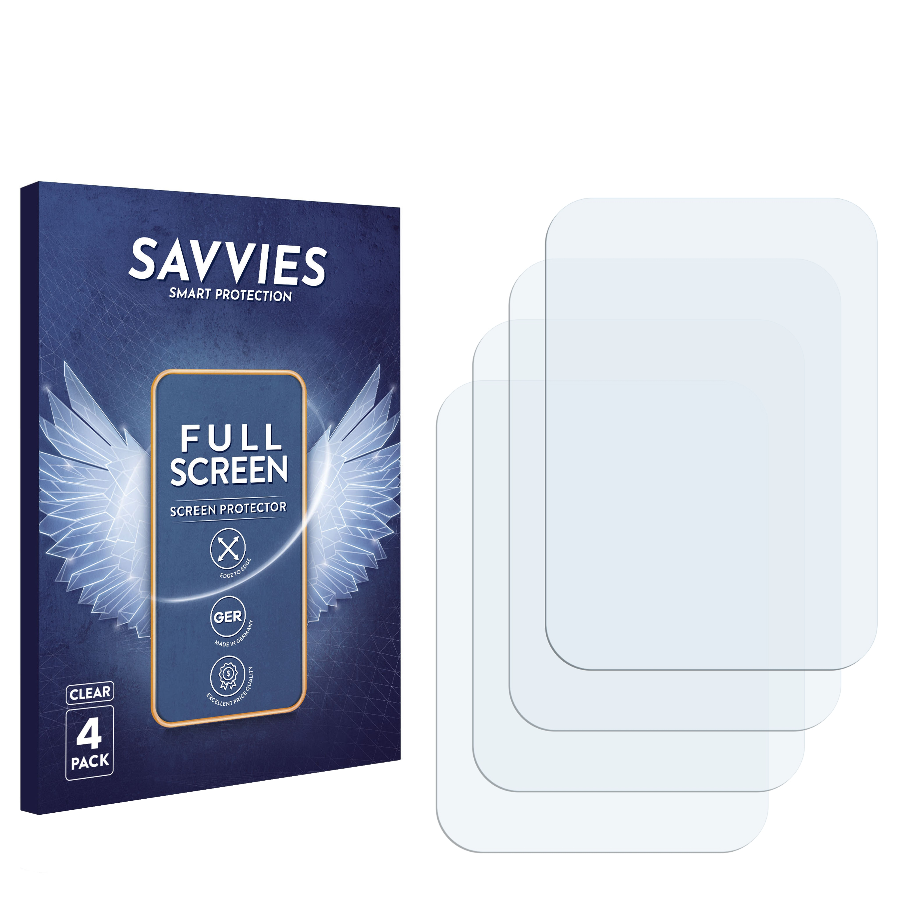 SAVVIES 4x Full-Cover Flex Huawei 3D Schutzfolie(für D) Watch Curved