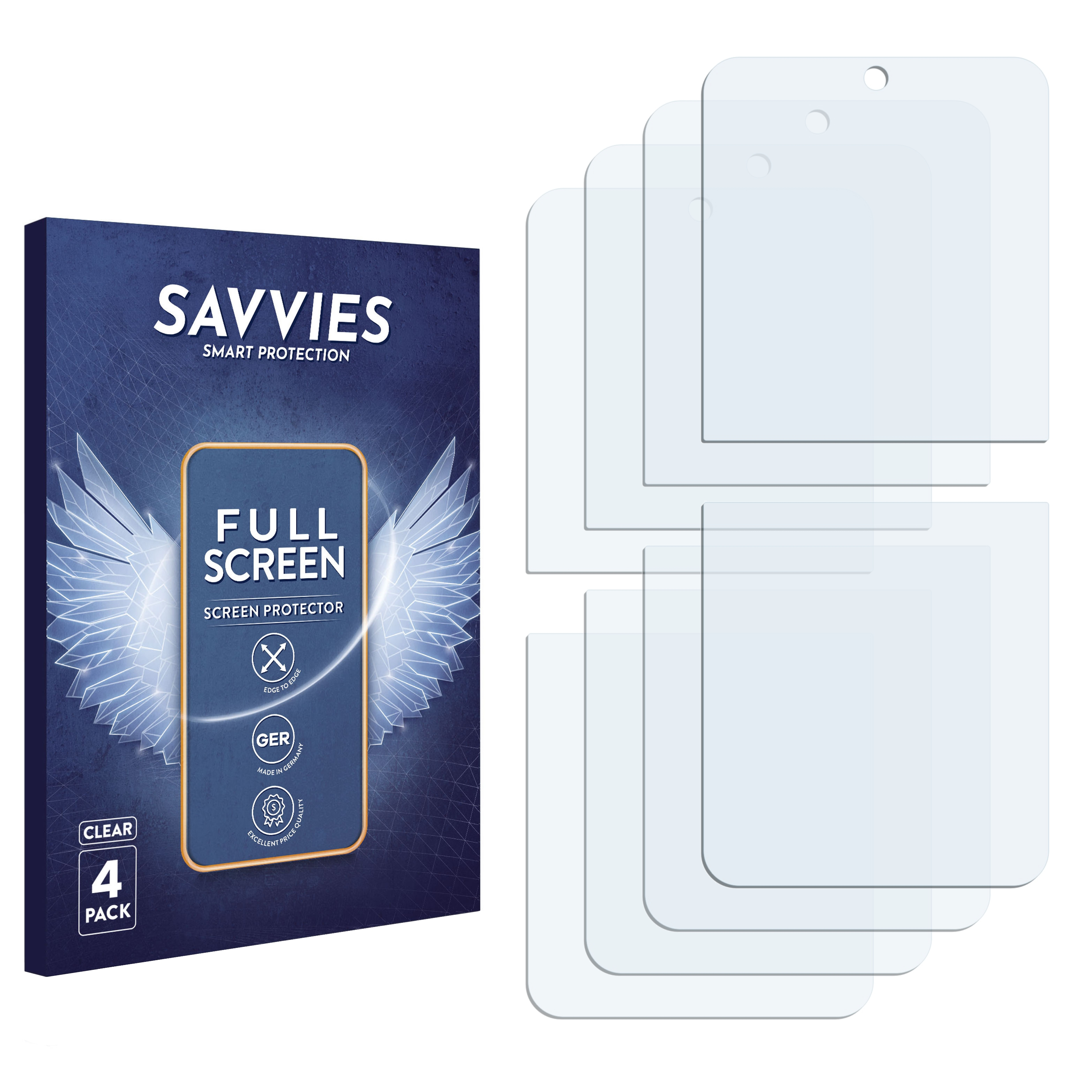 SAVVIES 4x Flex Full-Cover Z Schutzfolie(für 5) 3D Samsung Curved Galaxy Flip
