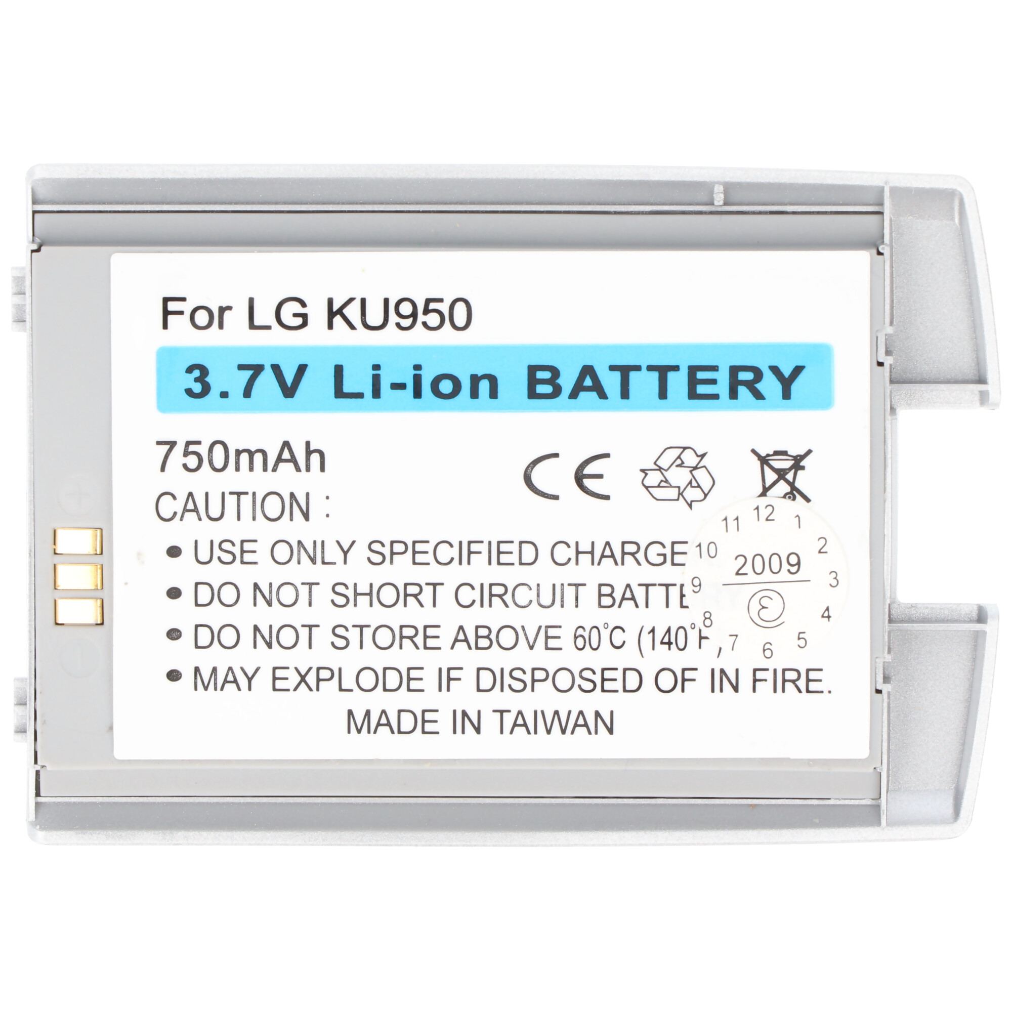Lithium-Ionen passend Li-Ion 750 Handy-Akku, KU950, für mAh 750mAh LG - Akku ACCUCELL