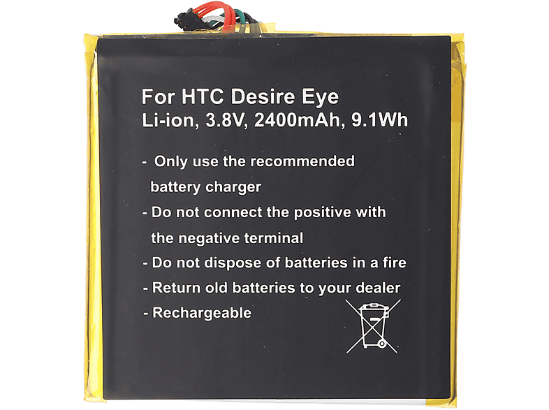 ACCUCELL Akku passend für HTC Desire Eye, Li-Ion, 3,8V, 240 Li-Ion ...