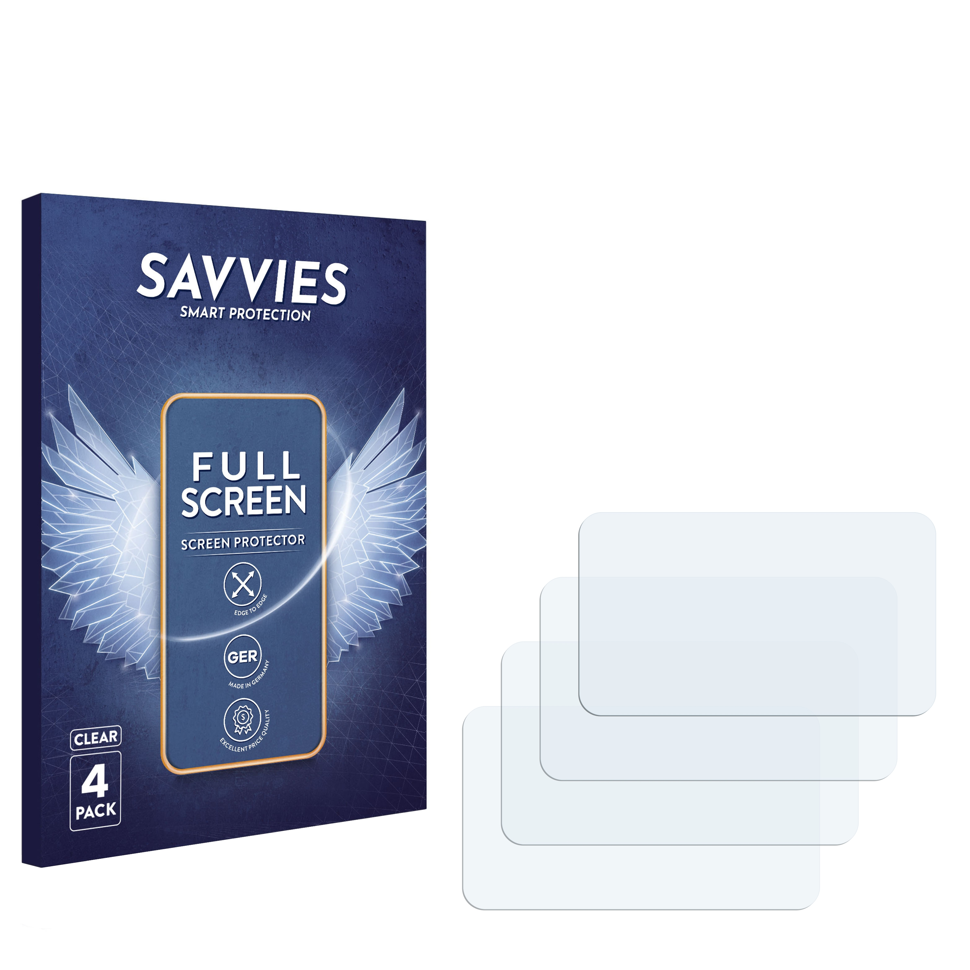 SAVVIES 4x Full-Cover Schutzfolie(für Curved 3D FZ.1) Flipper Flex Zero