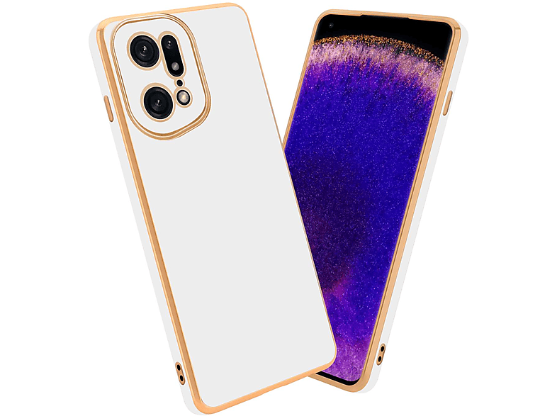 HULLIN Bunte Silikon Handyhülle Für Oppo Find X5 Pro (6,7 Zoll) – Gras-Lila Design, Stoßfest & Rutschfest