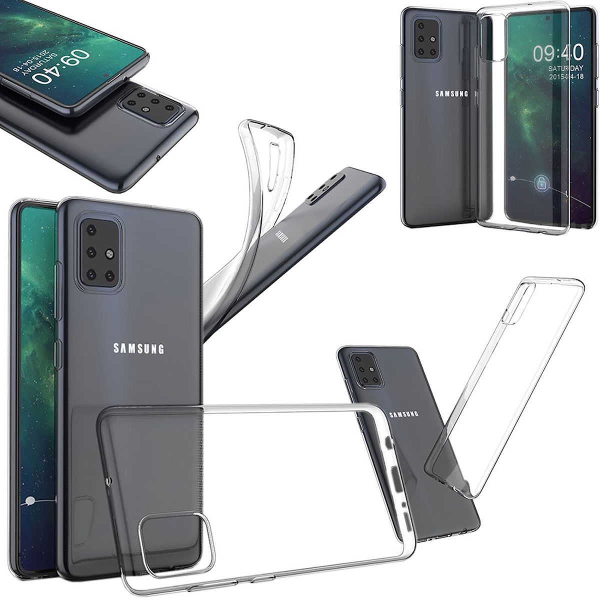WIGENTO TPU Silikon Hülle A515F, robust Transparent dünn, A51 Galaxy Backcover, Samsung