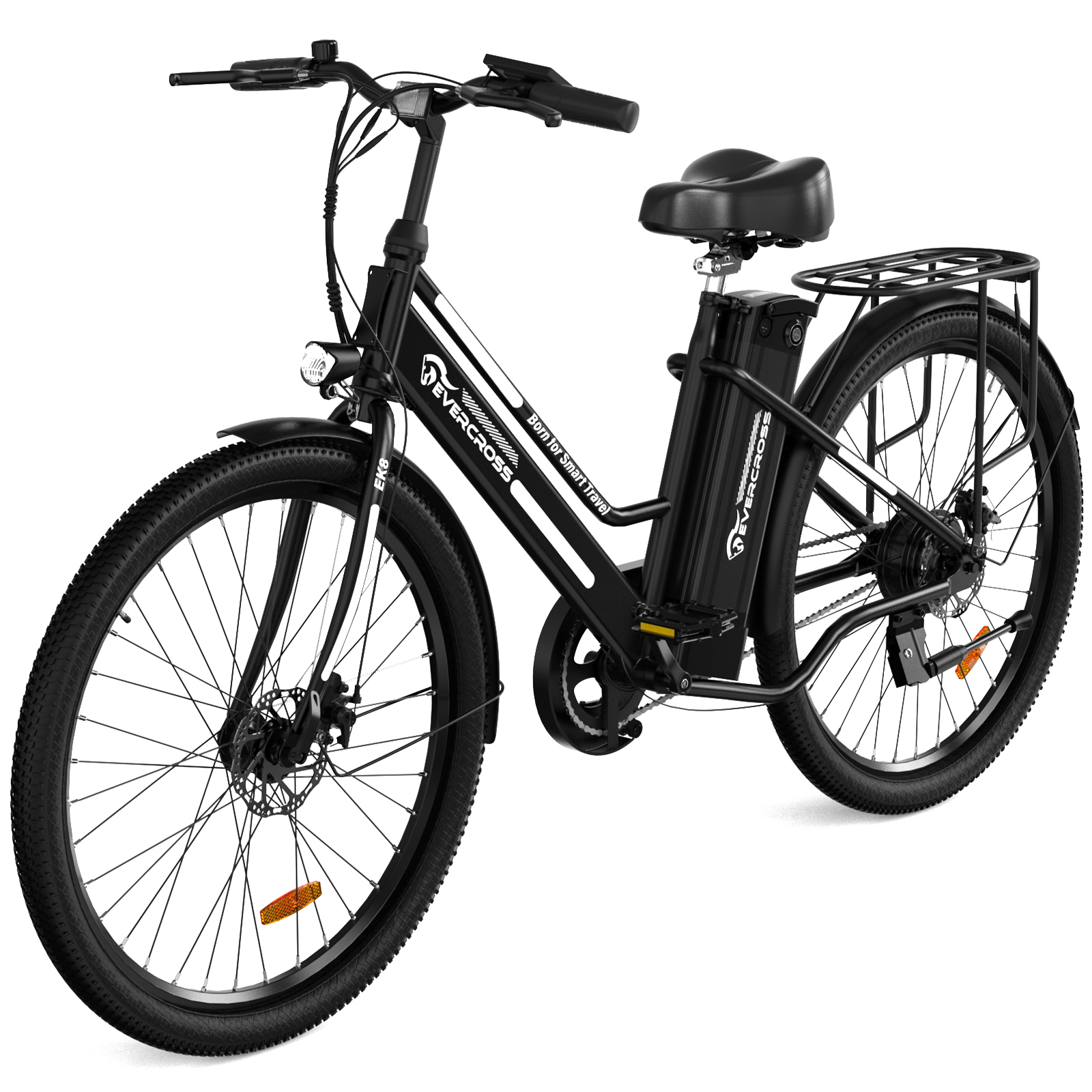 EVERCROSS EK8S Zoll, Schwarz) Citybike (Laufradgröße: Unisex-Rad, 26