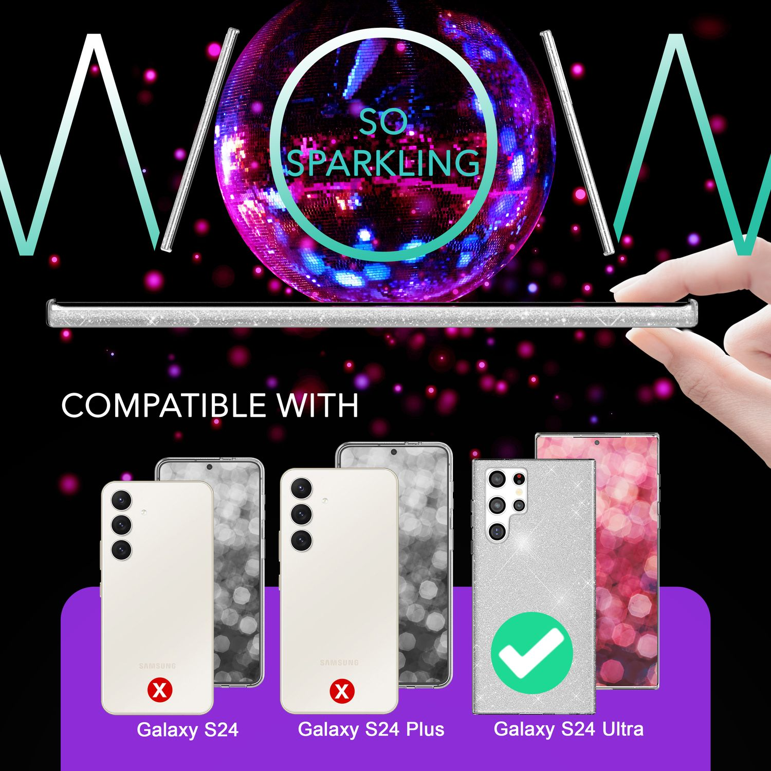 Handyhüllen kompatibel mit Galaxy S24 Ultra. Galaxy S24 und S24 Plus sind nicht kompatibel.