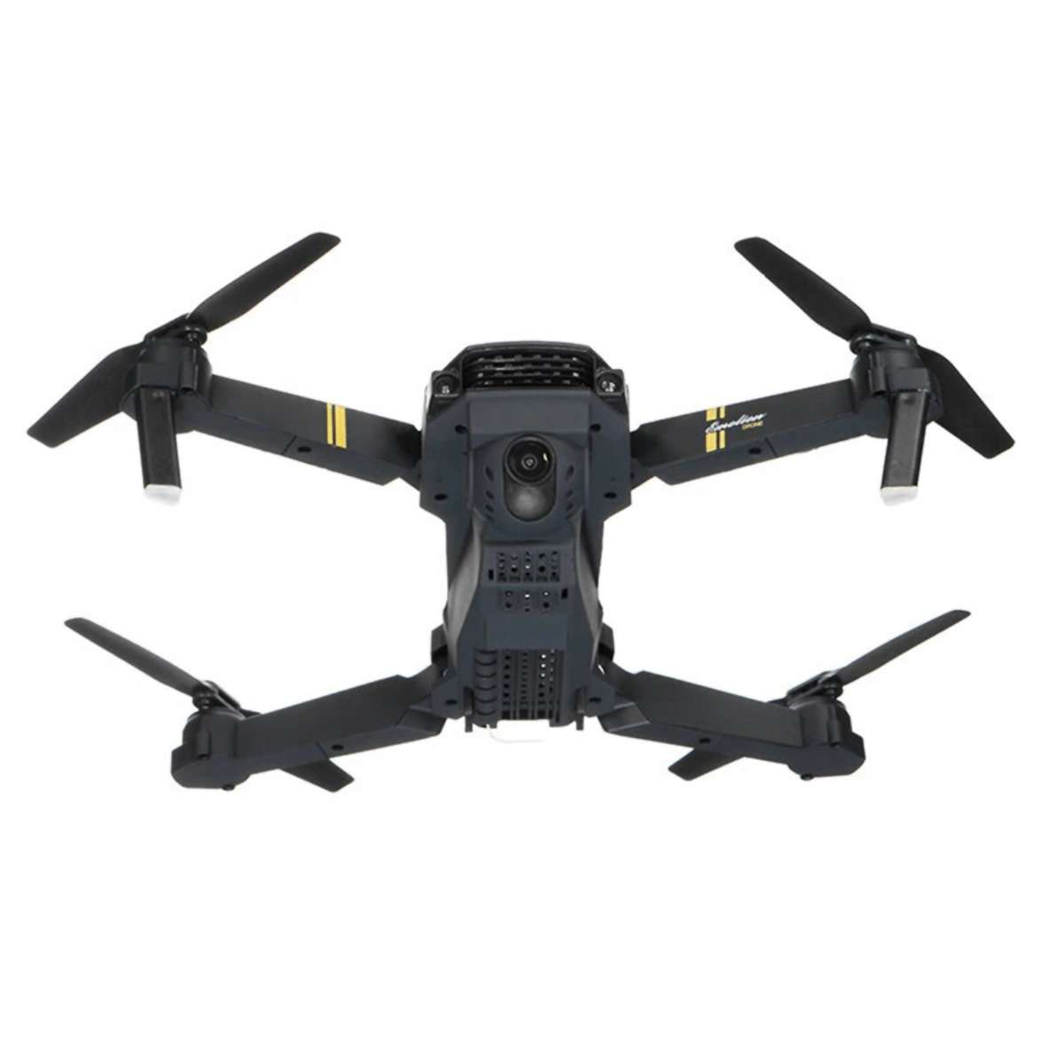 Un dron desde arriba, con cuatro rotores y la palabra 'freeline' en su cuerpo.