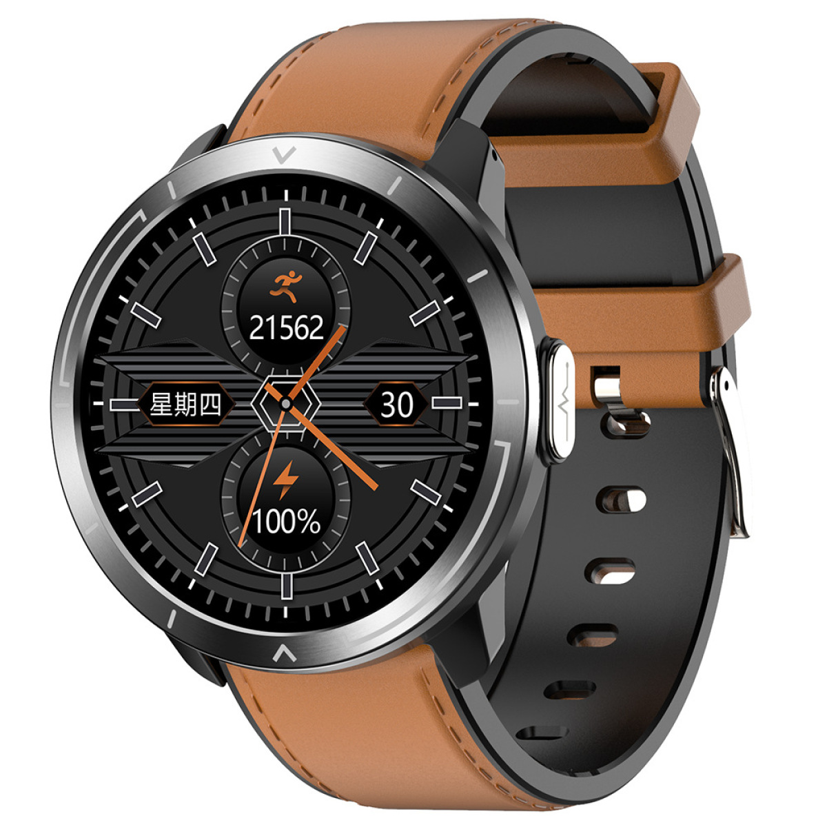 ELKUAIE M18 braun plus Smartwatch Gürtel, Silikon