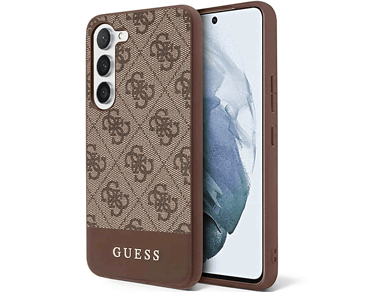 GUESS 4G Hülle, Design Plus, Samsung, Collection Galaxy S23 Backcover, Stripe Braun