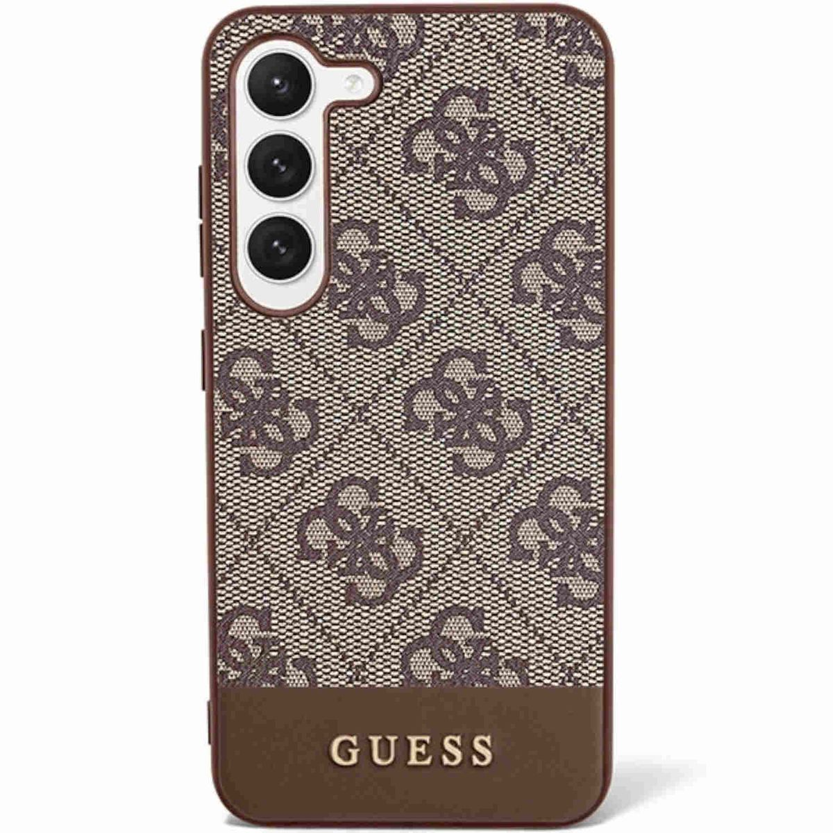 GUESS 4G Hülle, Design Plus, Samsung, Collection Galaxy S23 Backcover, Stripe Braun