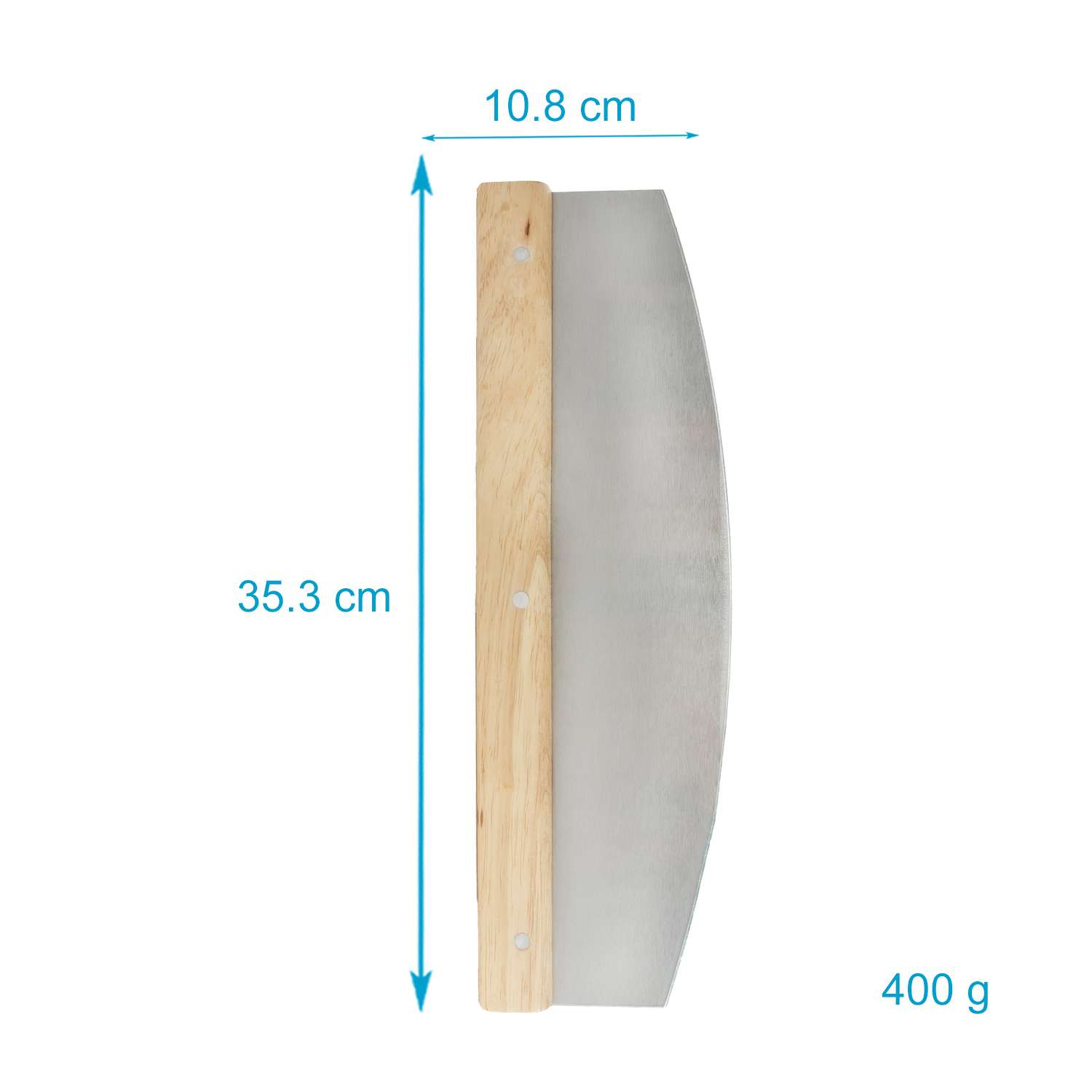 Ein Pizzaschneider mit Holzgriff.