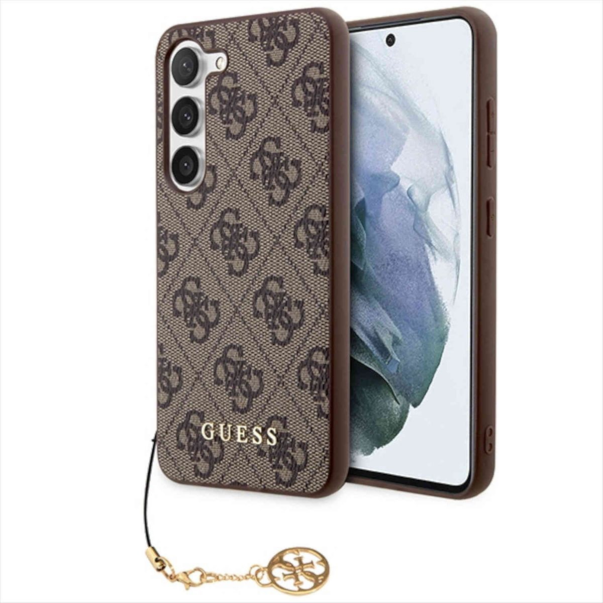 Samsung, Backcover, S23, Charms GUESS Collection Case, Design Galaxy Braun