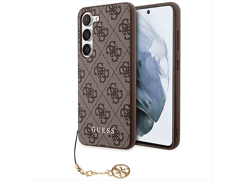 GUESS Charms Collection Design Case, Backcover, Samsung, Galaxy S23, Braun