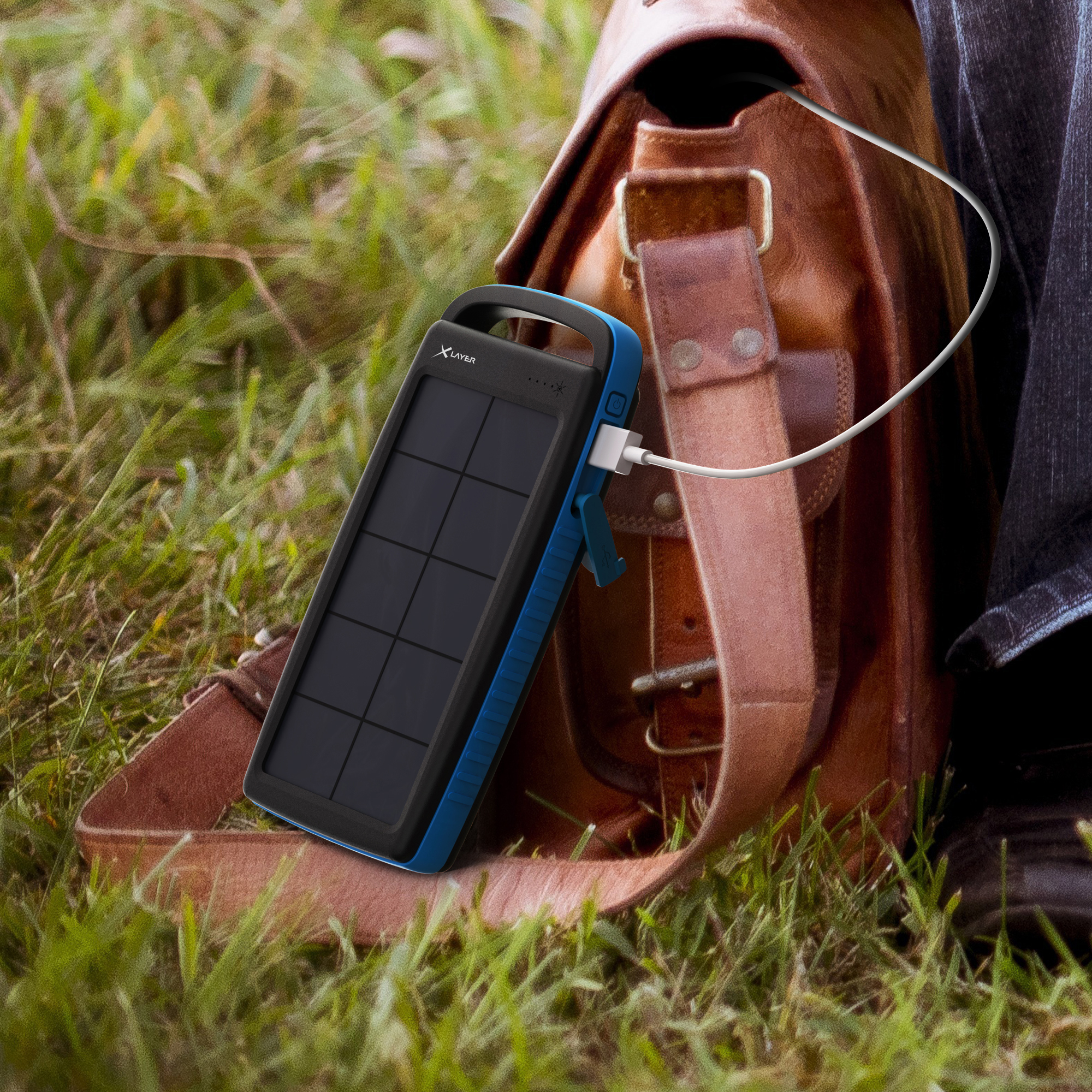 XLAYER PLUS Solar Powerbank Black/Blue mAh 20.000