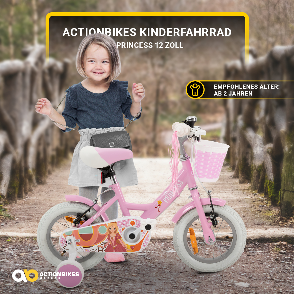 ACTIONBIKES MOTORS 12\' Fahrrad Princess Kinder