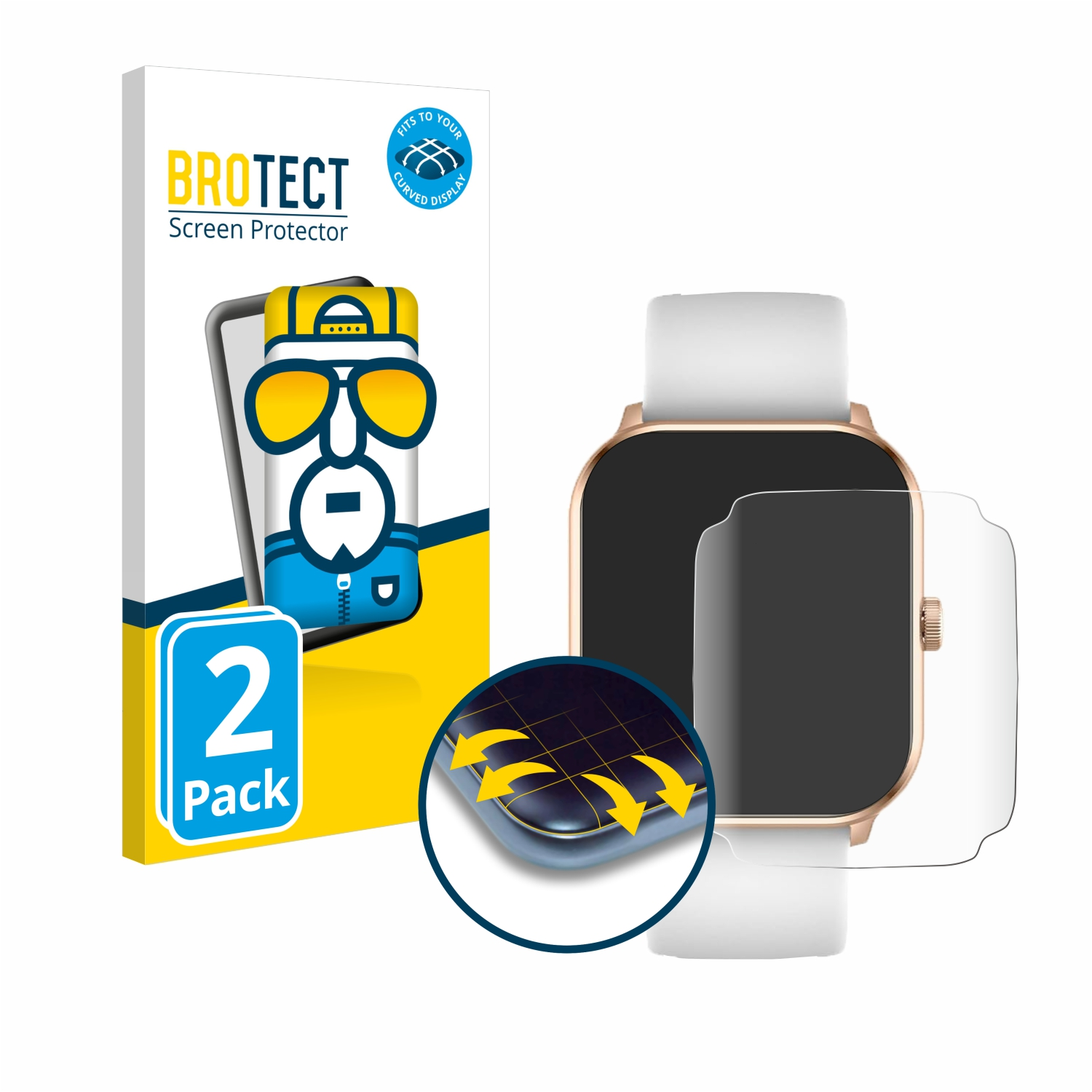 BROTECT 2x Smart Full-Cover Flex Ice-Watch 021413 Ice 1.85\