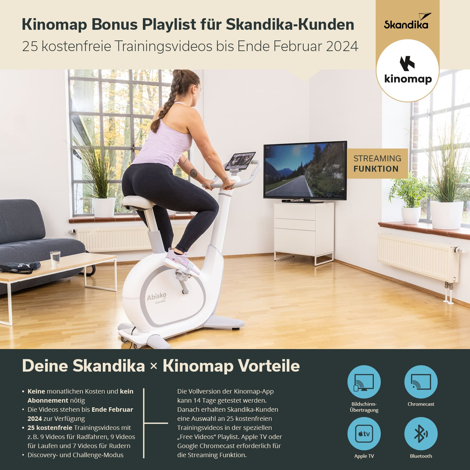 SKANDIKA Abisko Heimtrainer weiß Ergometer