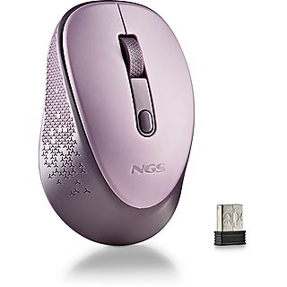 Ratón inalámbrico - NGS DEW LILAC, Conexión inalámbrica de 2,4 GHz, 1609 ppp, Morado