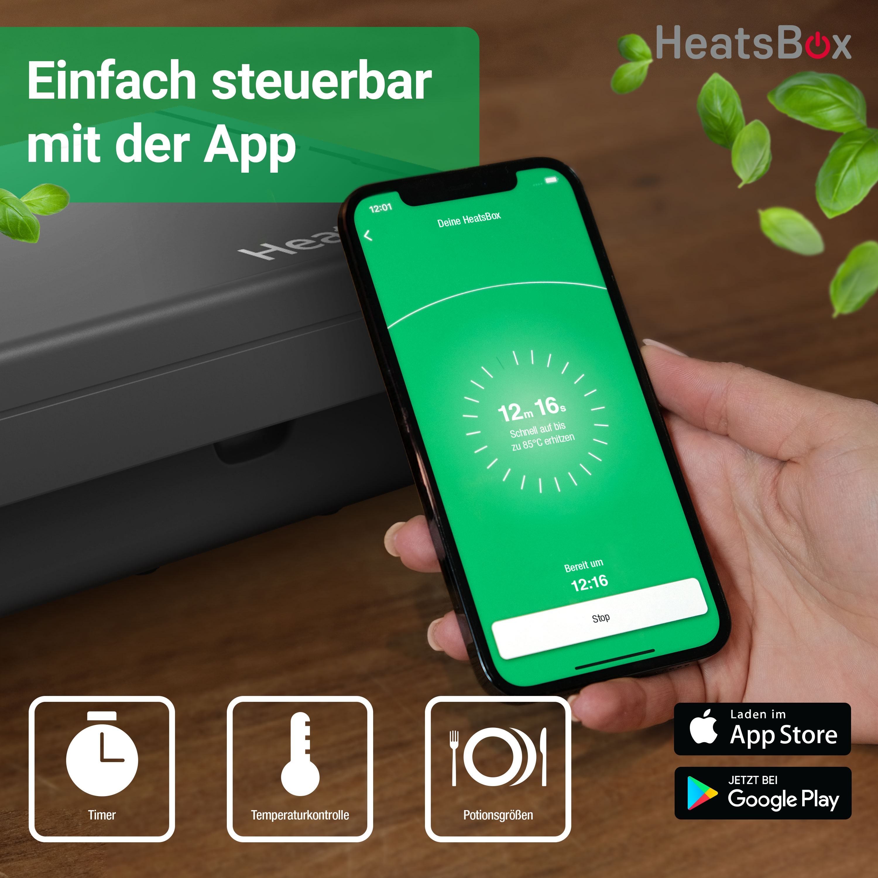 HEATSBOX Pro Watt, (100 Mobile grau) Kochbox
