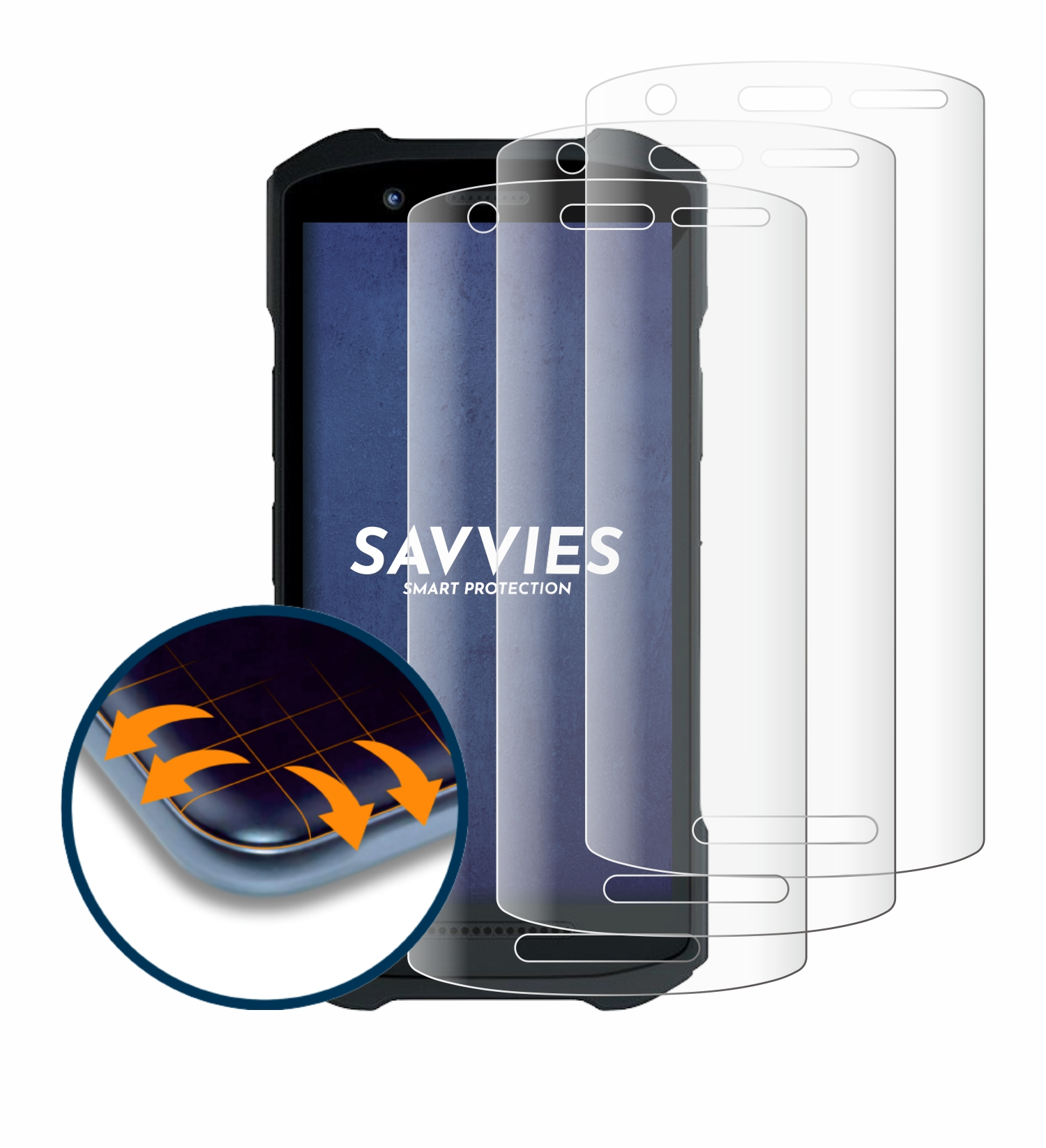 SAVVIES 4x Flex Full-Cover Zebra 3D Curved Schutzfolie(für TC26)