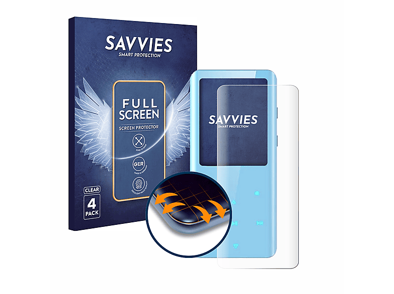 SAVVIES 4x Flex Full-Cover 3D Curved Schutzfolie(für AGPtek A19X)