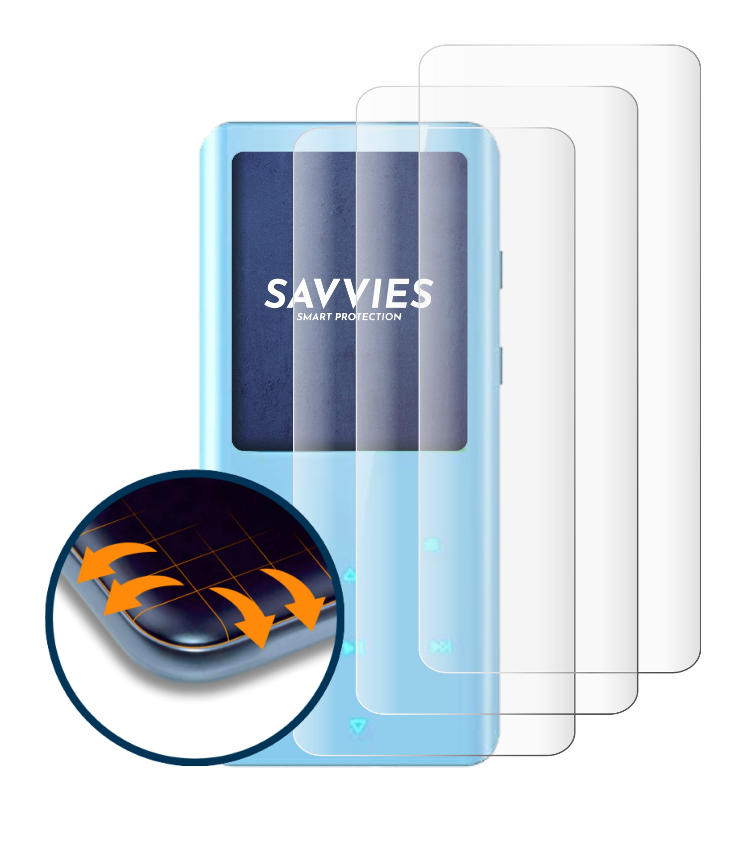 SAVVIES 4x Flex Full-Cover 3D A19X) Curved AGPtek Schutzfolie(für