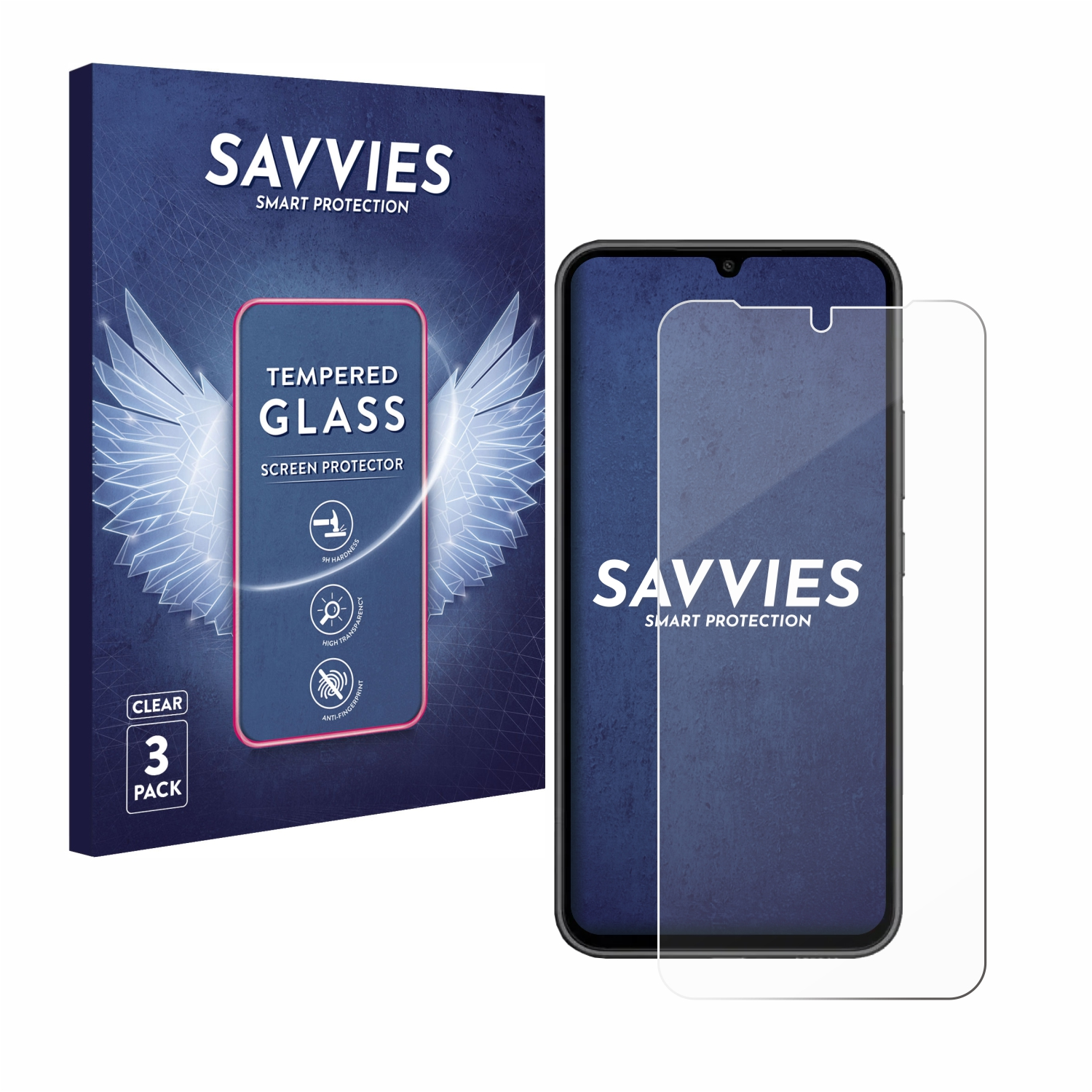 klares SAVVIES Samsung A34 Galaxy 5G) 9H 3x Schutzglas(für