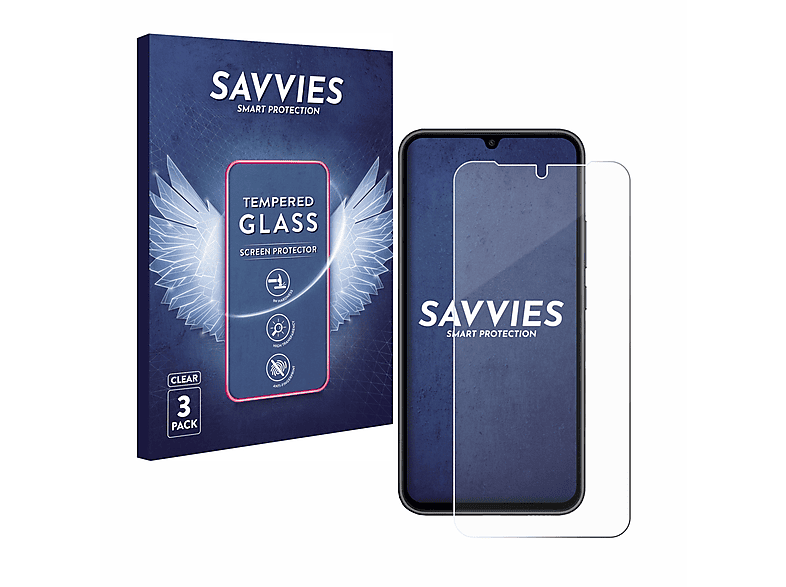 SAVVIES 3x 9H Galaxy Samsung Schutzglas(für A34 klares 5G)