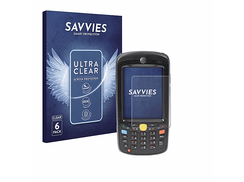SAVVIES 6x klare Schutzfolie(für Motorola MC9090-G)