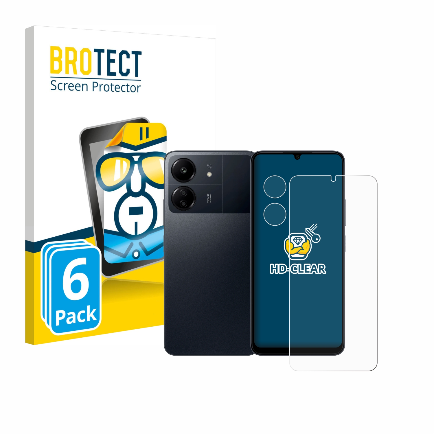 BROTECT 6x klare Schutzfolie(für Xiaomi Poco C65)