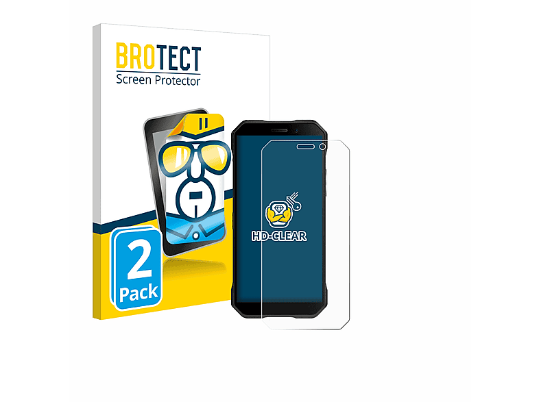 BROTECT Pro) klare 2x Doogee S61 Schutzfolie(für