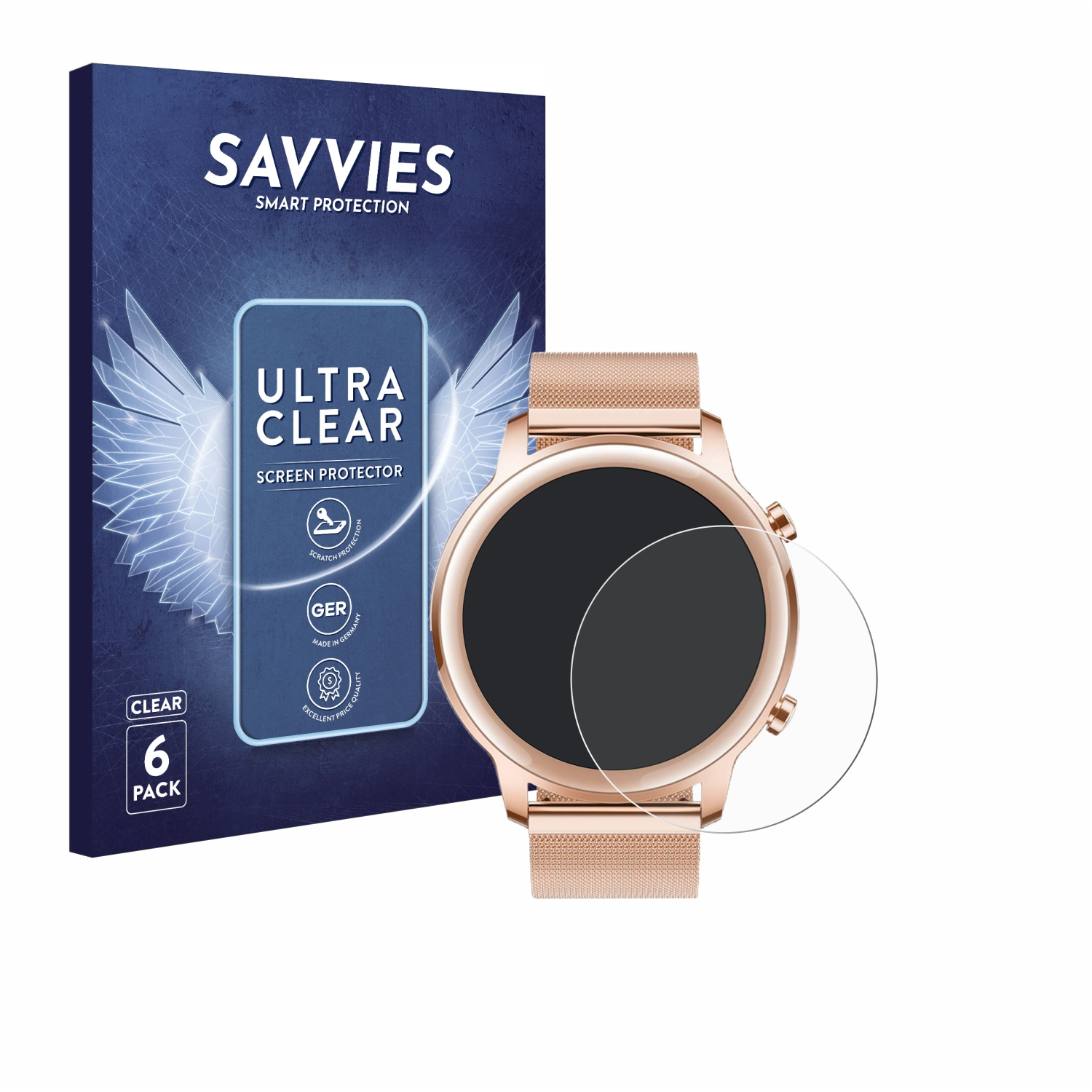 SAVVIES 6x klare Schutzfolie(für Honor mm)) 2 (42 MagicWatch