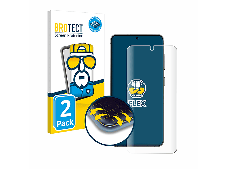 BROTECT 2x Flex 3D Curved Full-Cover Schutzfolie(für Samsung S24) Galaxy