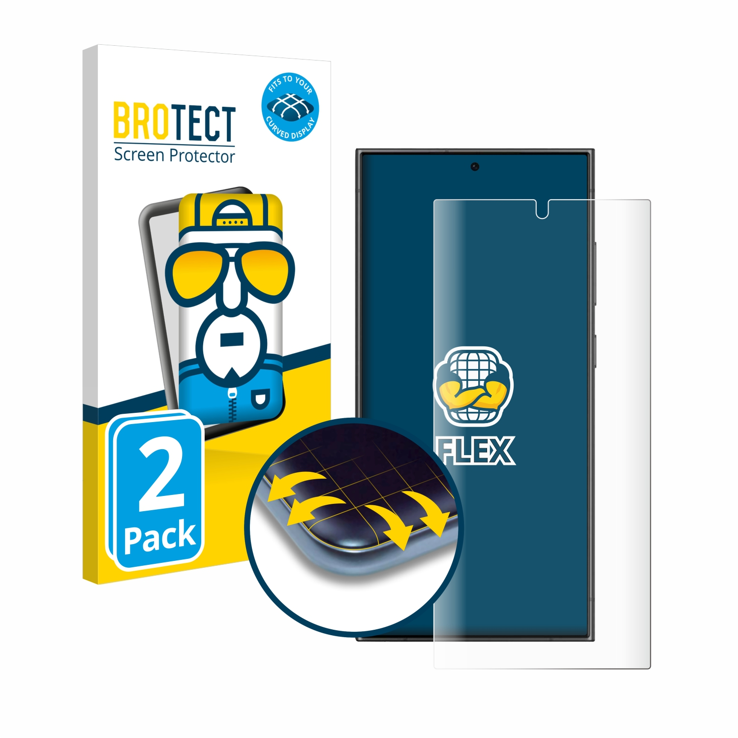 BROTECT 2x Flex Curved Samsung Ultra) Full-Cover 3D Galaxy S24 Schutzfolie(für