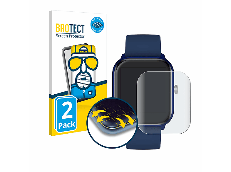 BROTECT 2x Flex matt Full-Cover 3D Curved Schutzfolie(für Ice-Watch ICE smart 1.4\