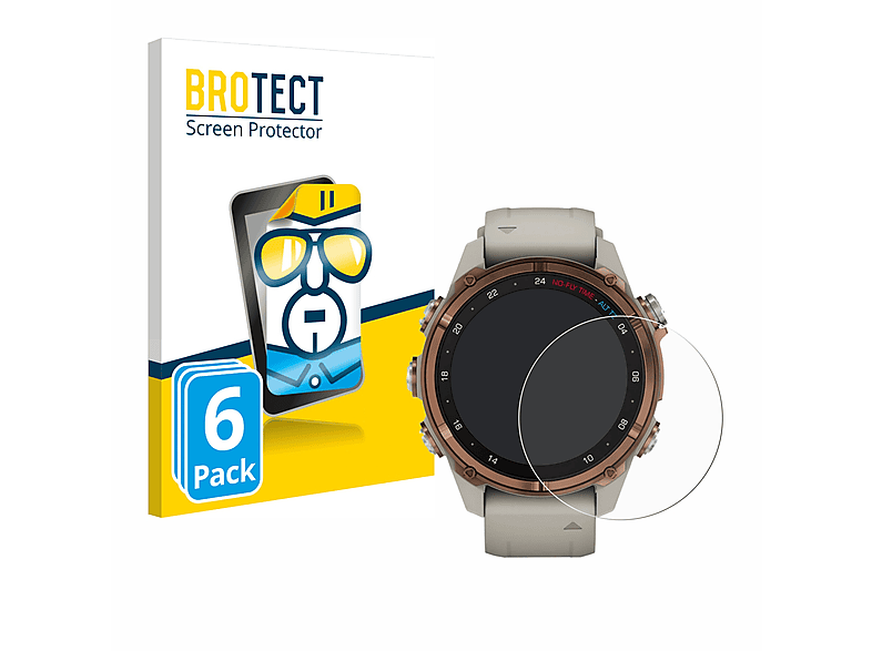 BROTECT 6x klare Schutzfolie(für Garmin Descent Mk3 (43 mm)) | Smartwatch Schutzfolien & Gläser