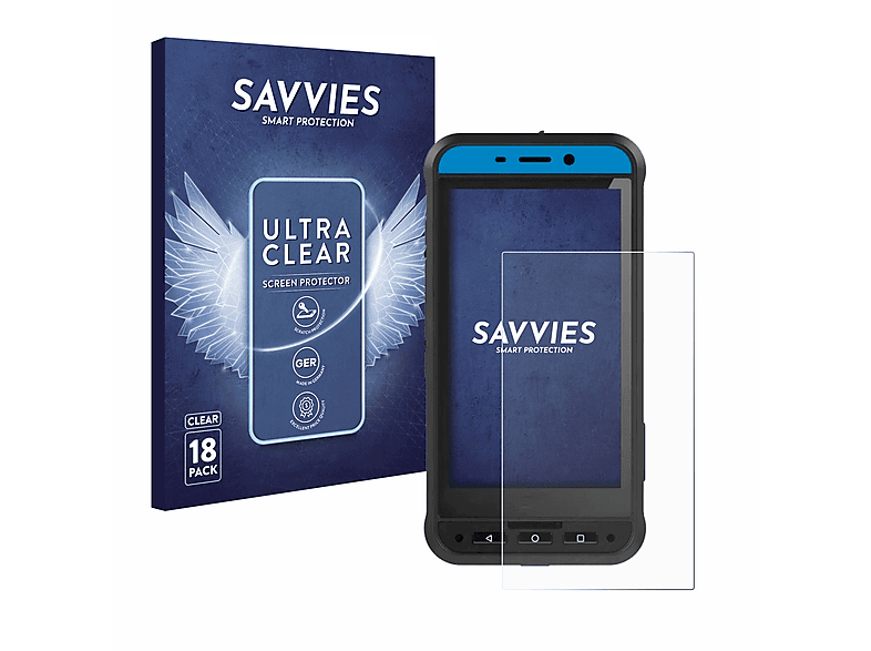 SAVVIES Smart-Ex DZ2) Schutzfolie(für klare Ecom 02 18x