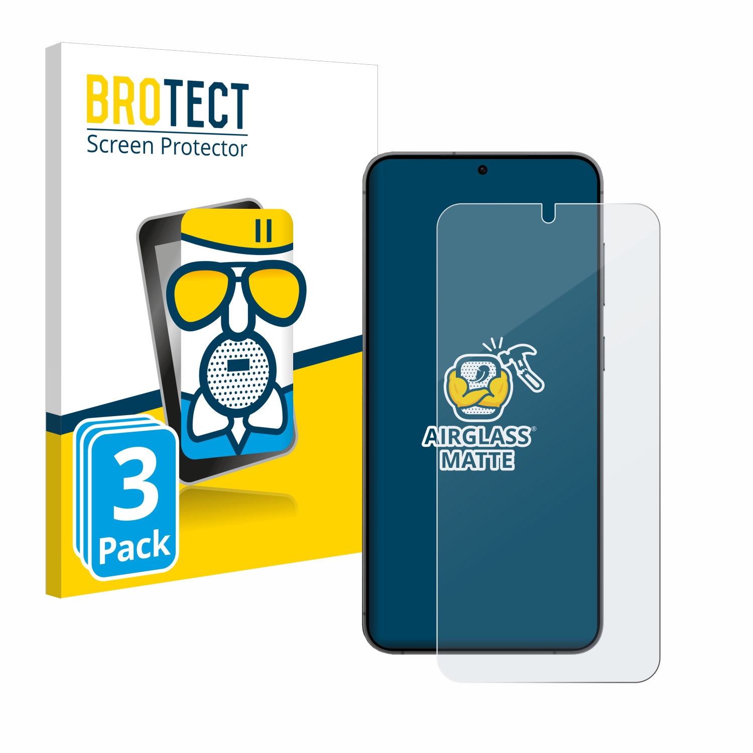 BROTECT 3x Airglass matte Schutzfolie(für Plus) Galaxy S24 Samsung