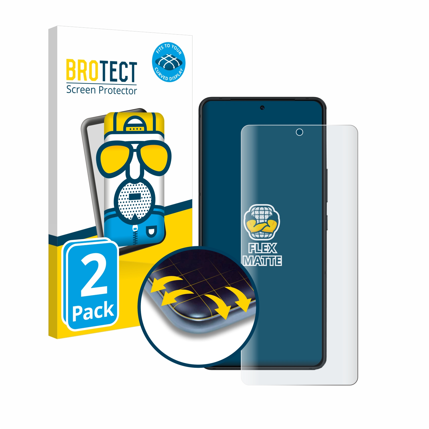matt Pro) ASUS 2x Curved 8 Schutzfolie(für BROTECT Full-Cover ROG Phone 3D Flex