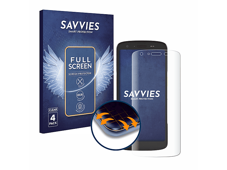 SAVVIES 4x Flex Full-Cover 3D TC27) Zebra Schutzfolie(für Curved