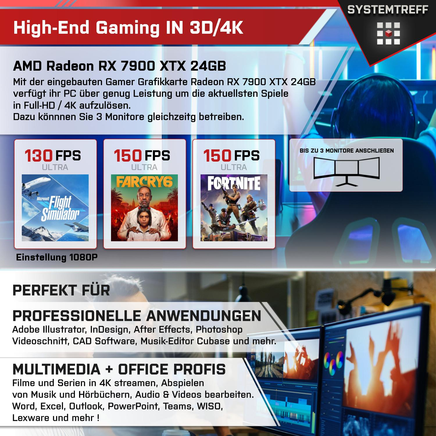 Radeon™ Gaming 2000 Core Intel® RX Windows 32 GB RAM, mSSD, i9 High-End GB AMD i9-12900K, 11 Gaming 7900 PC mit Core™ Pro, Prozessor, SYSTEMTREFF Intel XTX