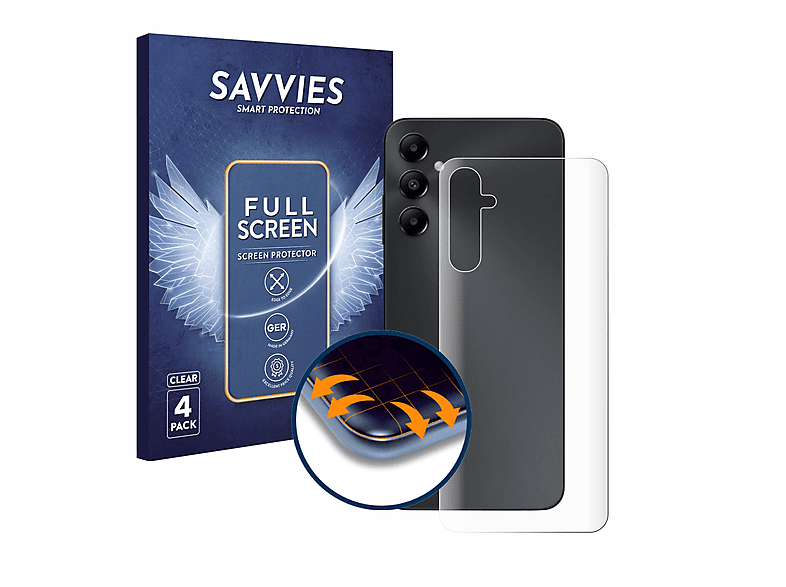 SAVVIES 4x Flex Full-Cover 3D Curved Schutzfolie(für Samsung Galaxy A05s)