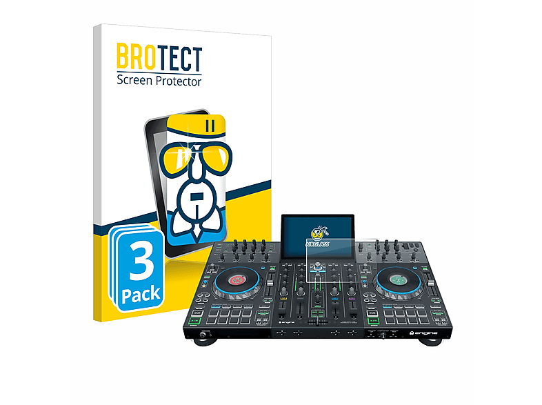 BROTECT 3x Airglass klare Schutzfolie(für Denon DJ Prime 4+)