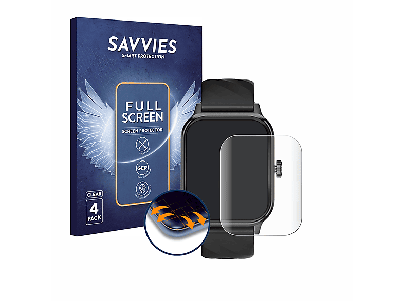 SAVVIES 4x Flex Full-Cover 3D Curved Schutzfolie(für Marsyu U9 2.1\