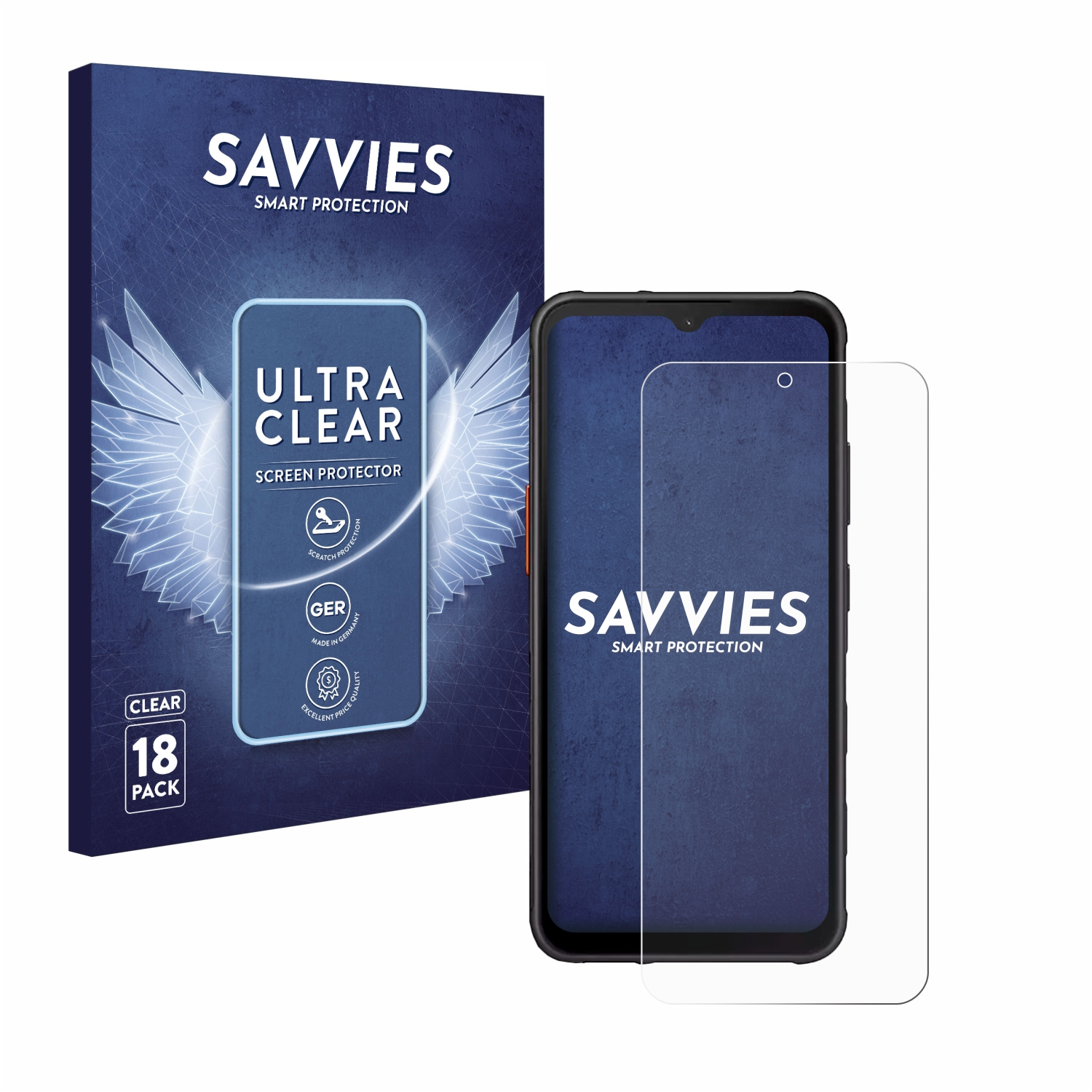 SAVVIES 18x klare Schutzfolie(für Samsung 7) XCover Galaxy