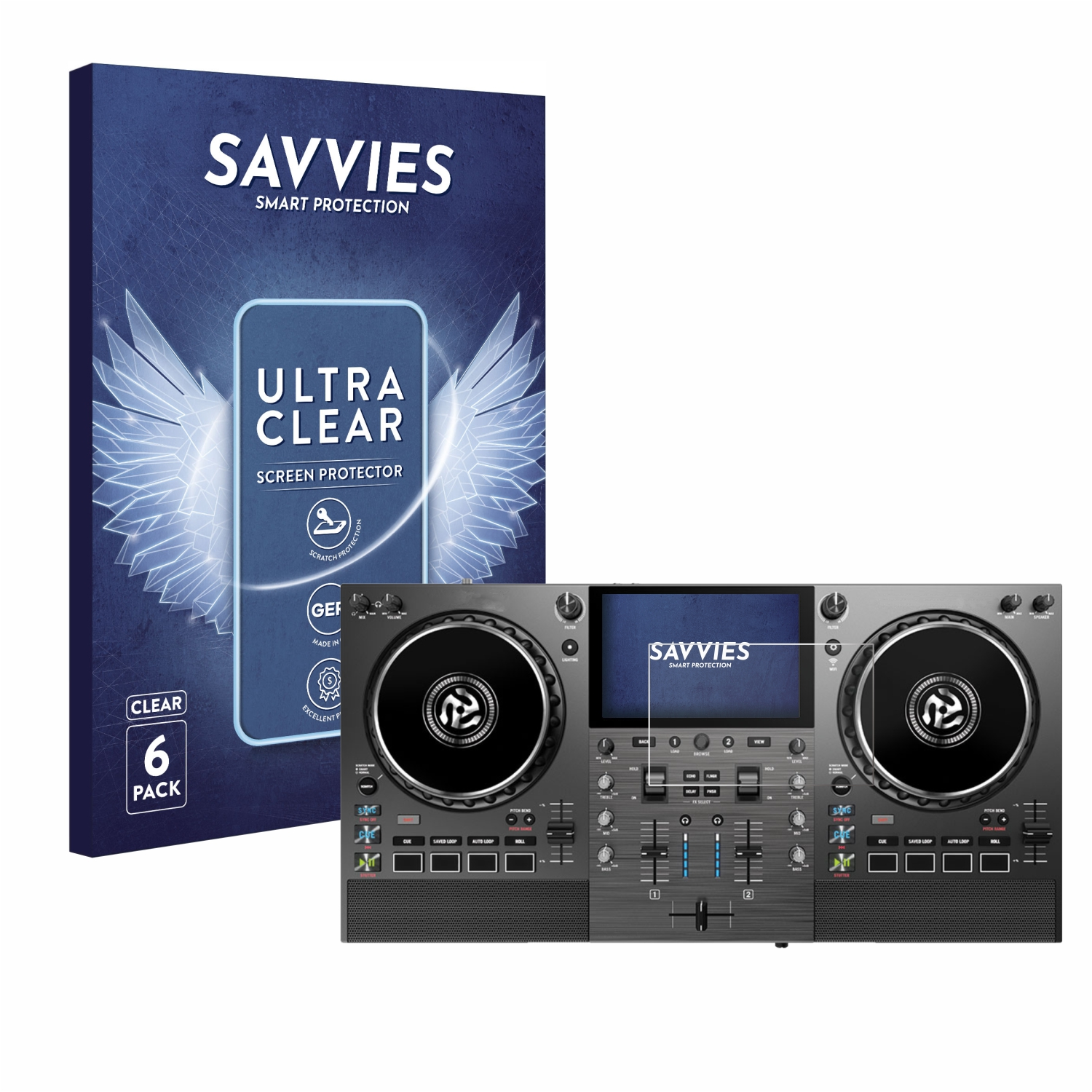 SAVVIES 6x Pro Mixstream Schutzfolie(für Numark klare Go)